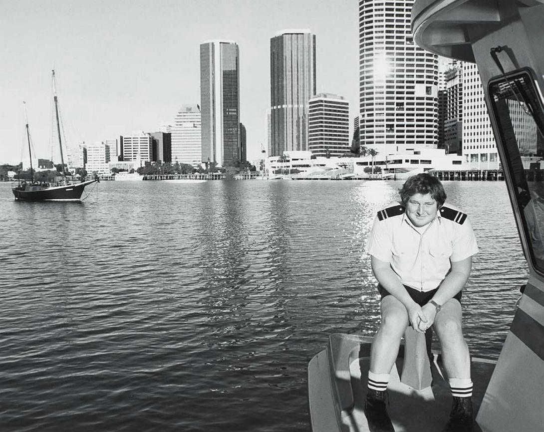Artwork Colin Wheeler, ferry launch master, Brisbane  (from 'Journeys north' portfolio) this artwork made of Gelatin silver photograph on paper, created in 1986-01-01
