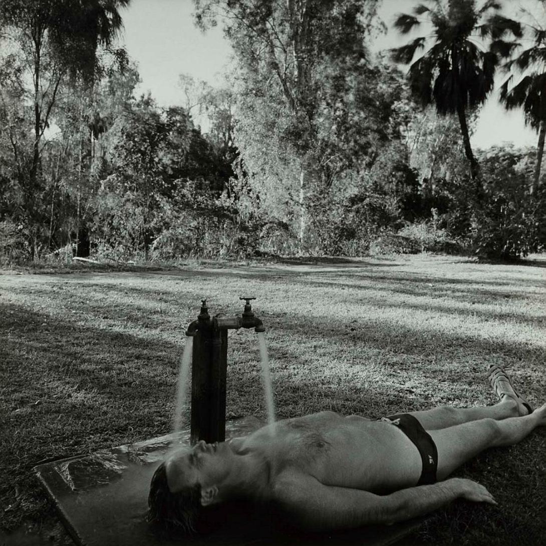 Artwork Man cooling off, Lawn Hill National Park (from 'Journeys north' portfolio) this artwork made of Gelatin silver photograph on paper, created in 1986-01-01