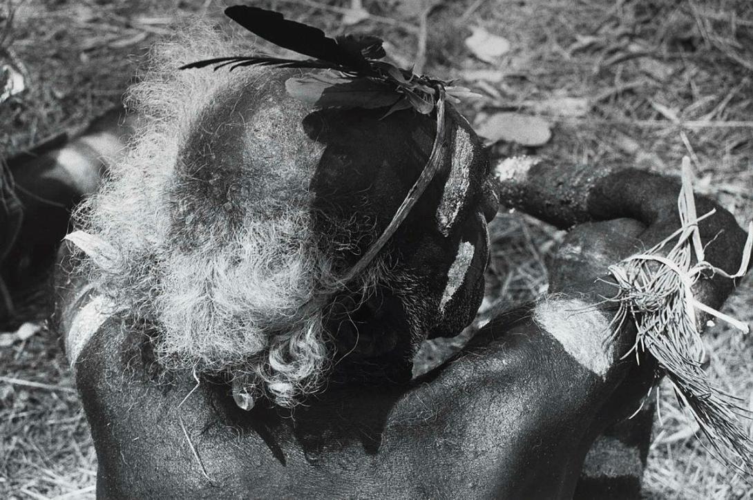 Artwork Back of man's head, Laura Dance Festival, Cape York (from 'Journeys north' portfolio) this artwork made of Gelatin silver photograph on paper, created in 1986-01-01