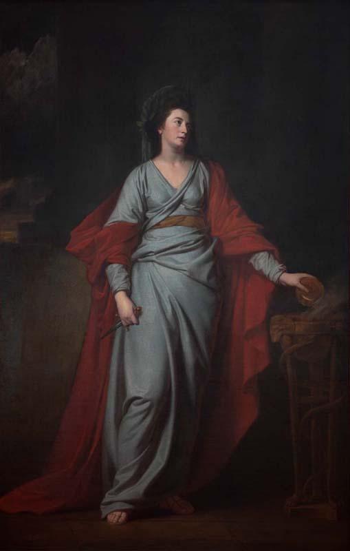 Artwork Mrs Yates as the Tragic Muse, Melpomene this artwork made of Oil on canvas, created in 1771-01-01