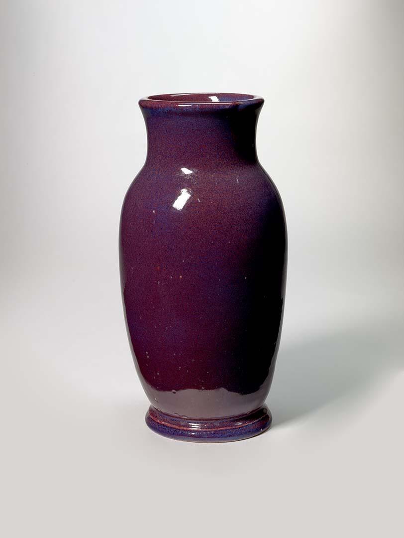 Artwork Vase this artwork made of Earthenware thrown baluster shape with deep plum Chun type glaze, created in 1926-01-01