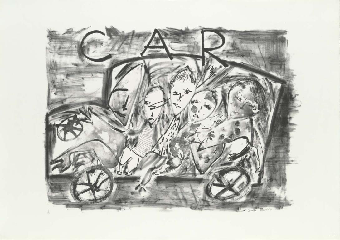 Artwork Car this artwork made of Lithograph on paper, created in 1989-01-01