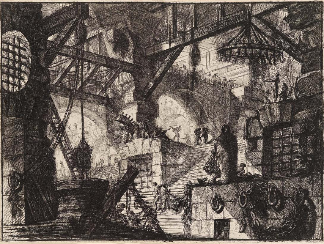 Artwork (Untitled) (plate 13 from 'Carceri' (Prisons) series) this artwork made of Etching (Tirage romain), created in 1750-01-01