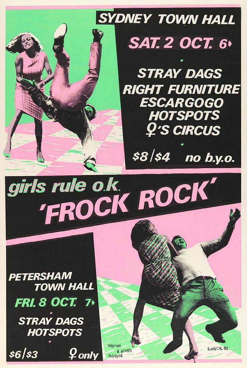 Artwork Frock rock this artwork made of Screenprint on paper, created in 1982-01-01