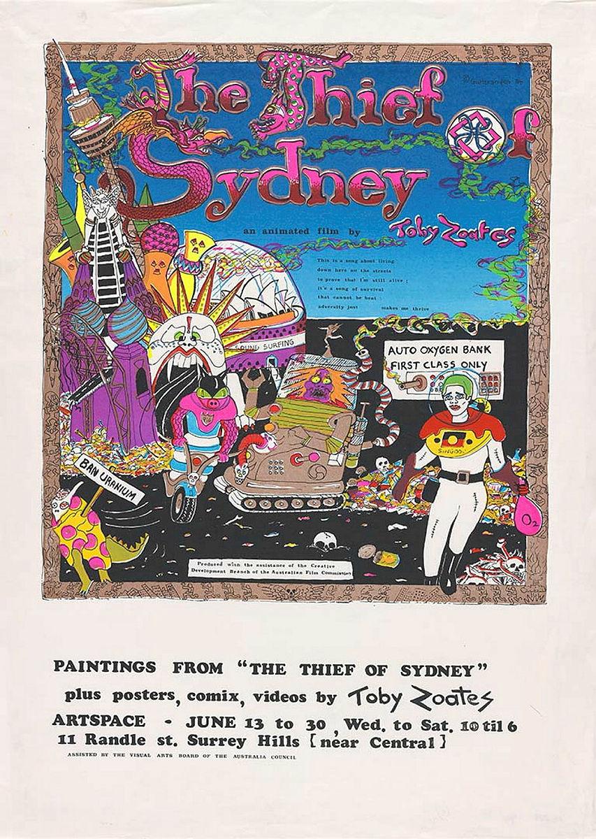 Artwork The thief of Sydney this artwork made of Screenprint on paper, created in 1984-01-01