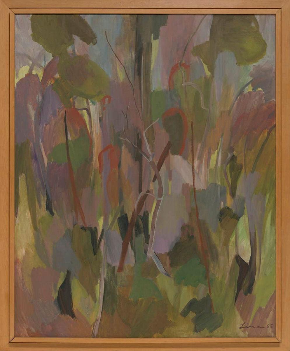 Artwork The bush 2 this artwork made of Oil on canvas on cardboard, created in 1965-01-01