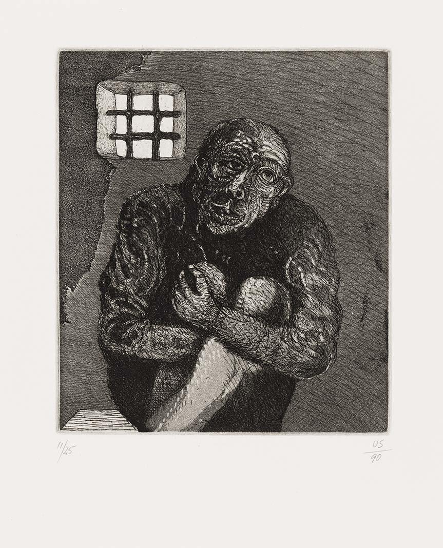Artwork (Untitled 20) (from 'Night watch, a print cycle of thirty etchings' portfolio) this artwork made of Etching and aquatint on Arches paper, created in 1990-01-01