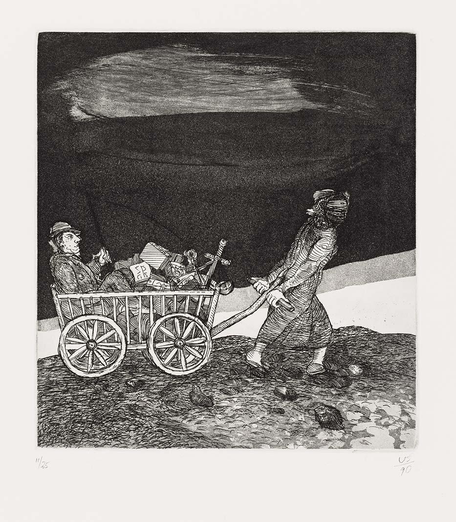 Artwork (Untitled 25) (from 'Night watch, a print cycle of thirty etchings' portfolio) this artwork made of Etching and aquatint on Arches paper, created in 1990-01-01