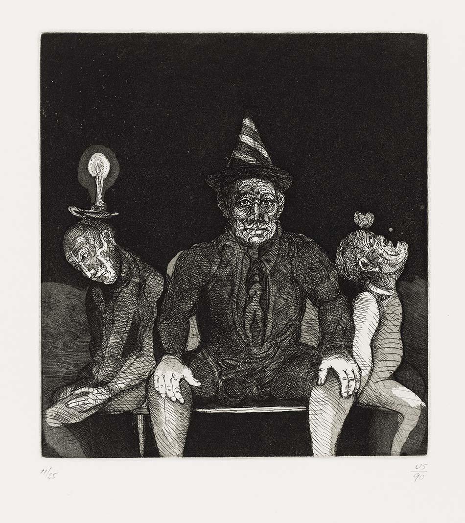 Artwork (Untitled 26) (from 'Night watch, a print cycle of thirty etchings' portfolio) this artwork made of Etching and aquatint on Arches paper, created in 1990-01-01