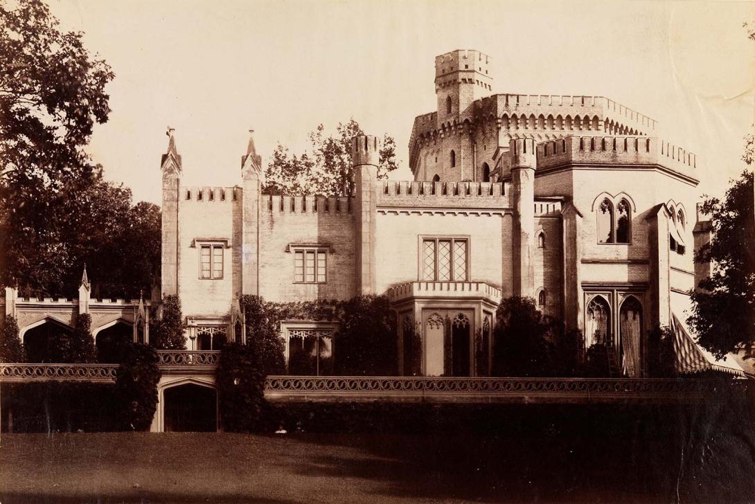 Artwork (View of a mansion) this artwork made of Albumen photograph on paper, created in 1890-01-01