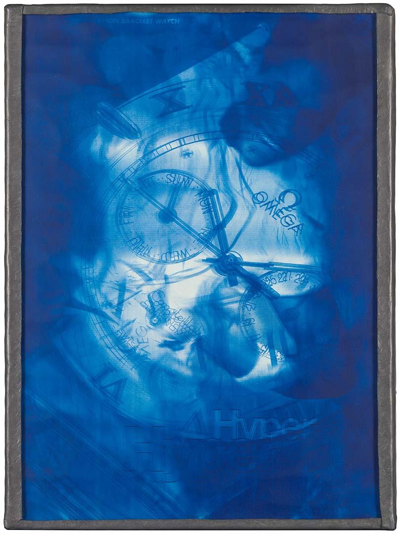 Artwork (Untitled) (from 'Knowledge of beauty' series) this artwork made of Photocopies under patterned glass encased in lead on paper mounted on wood, created in 1990-01-01