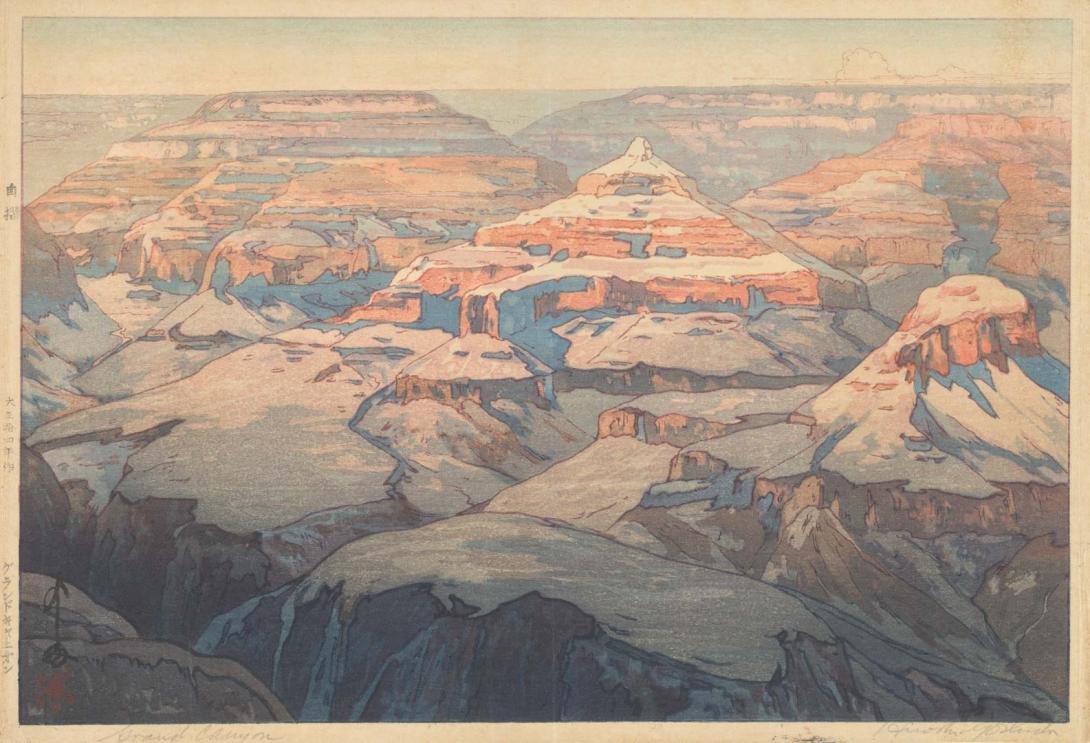 Artwork The Grand Canyon this artwork made of Colour woodblock print on paper, created in 1920-01-01