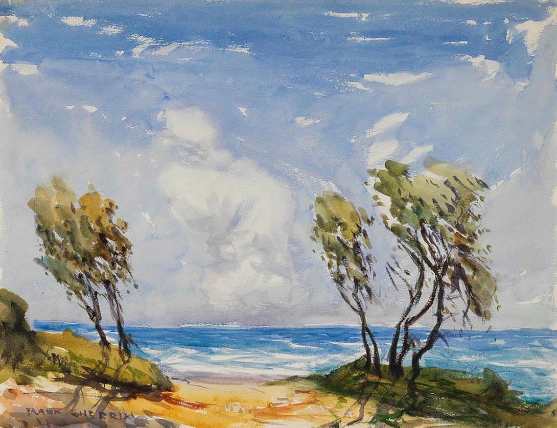 Artwork Seaside trees this artwork made of Watercolour on paper, created in 1940-01-01