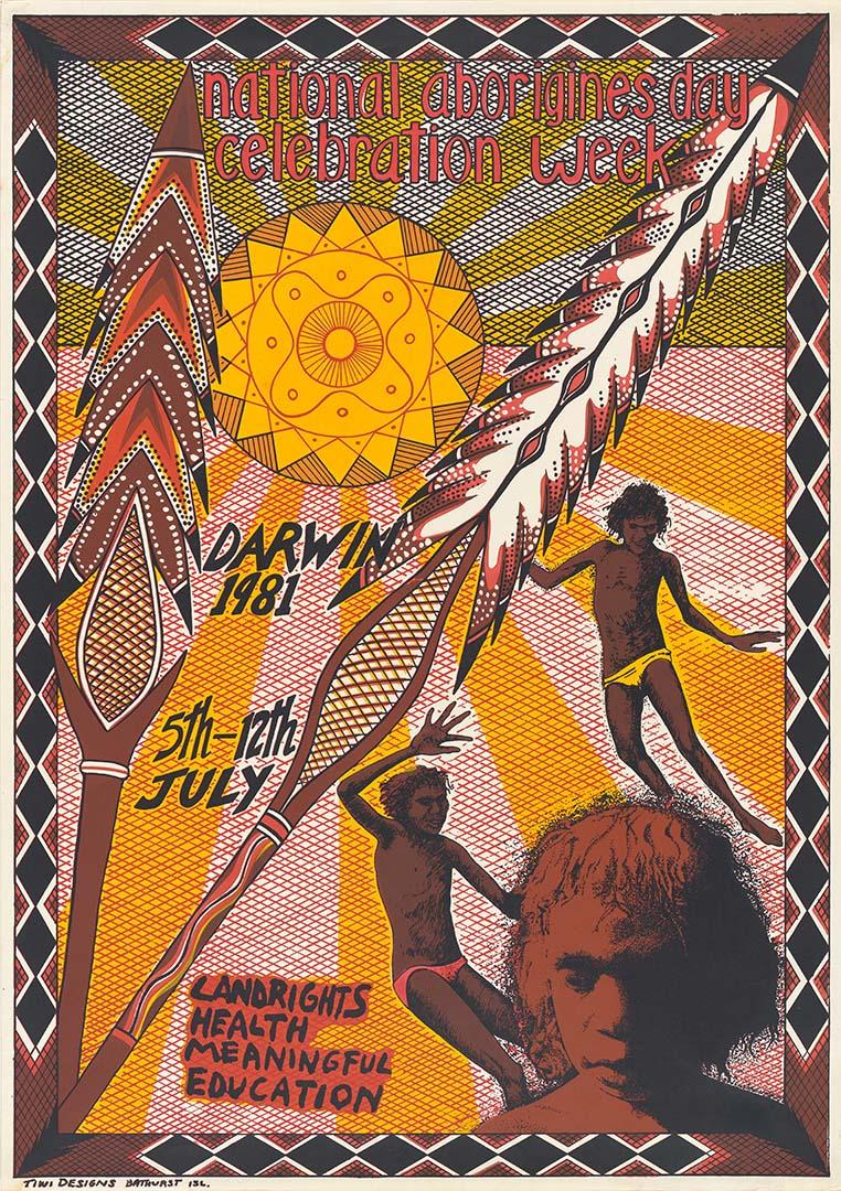 Artwork National Aborigines Day Celebration Week this artwork made of Screenprint on paper, created in 1981-01-01