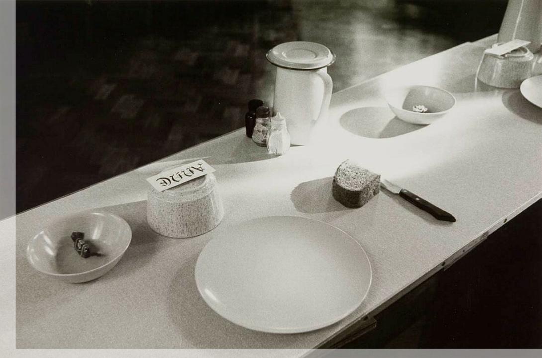 Artwork Untitled (A place setting in the refectory) (from 'In the presence of angels - photographs of the contemplative life' series) this artwork made of Gelatin silver photograph on paper, created in 1988-01-01