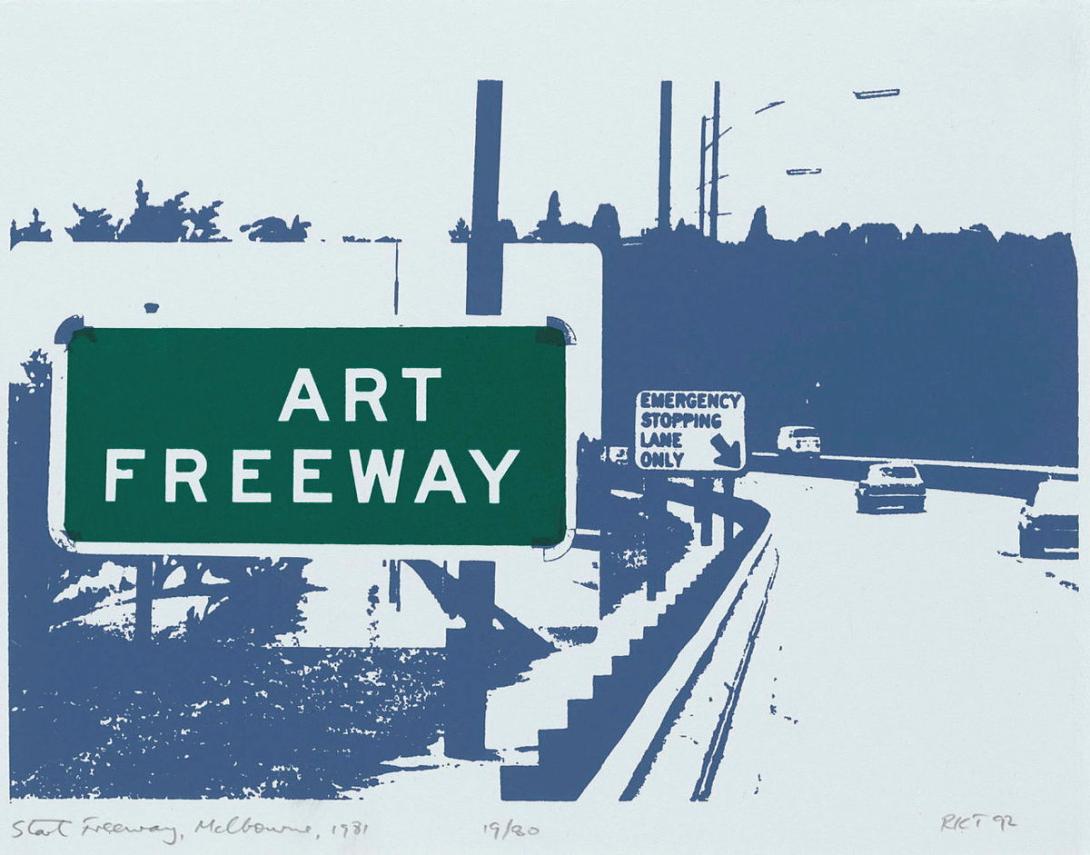 Artwork Start freeway (from 'The Sydney Morning volume III' series) this artwork made of Screenprint on paper, created in 1981-01-01