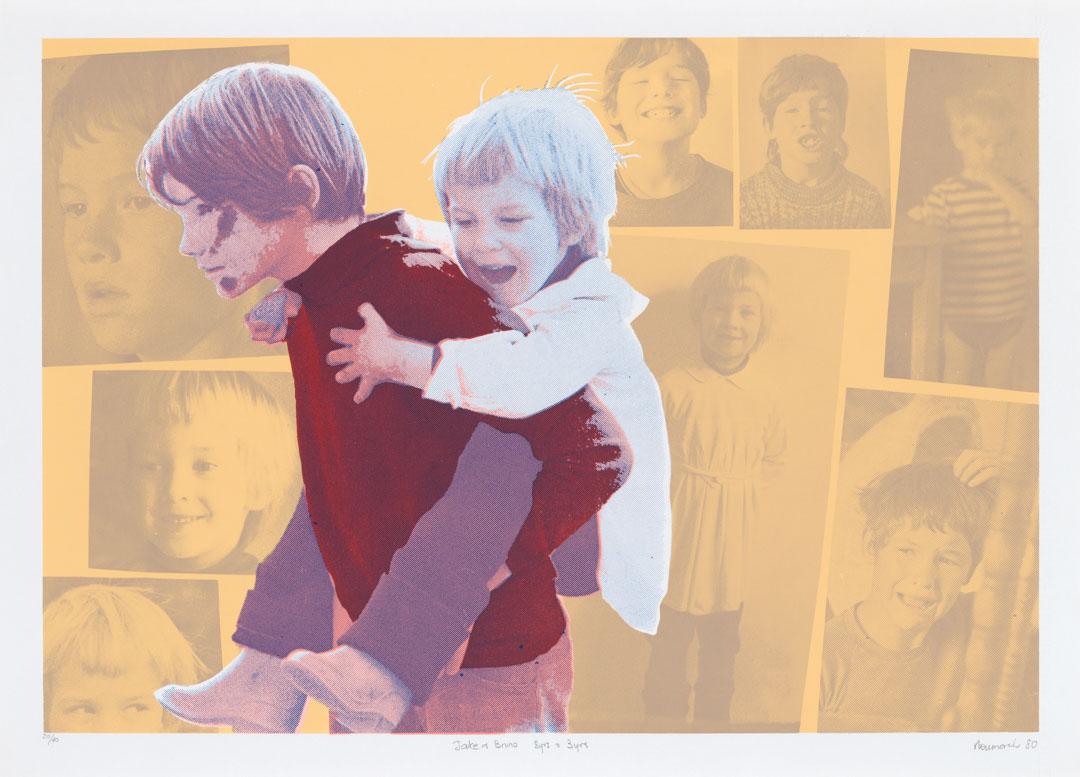 Artwork Jake and Bruno, 8 yrs and 3 yrs (from 'Kids' series) this artwork made of Photo-screenprint on paper, created in 1980-01-01