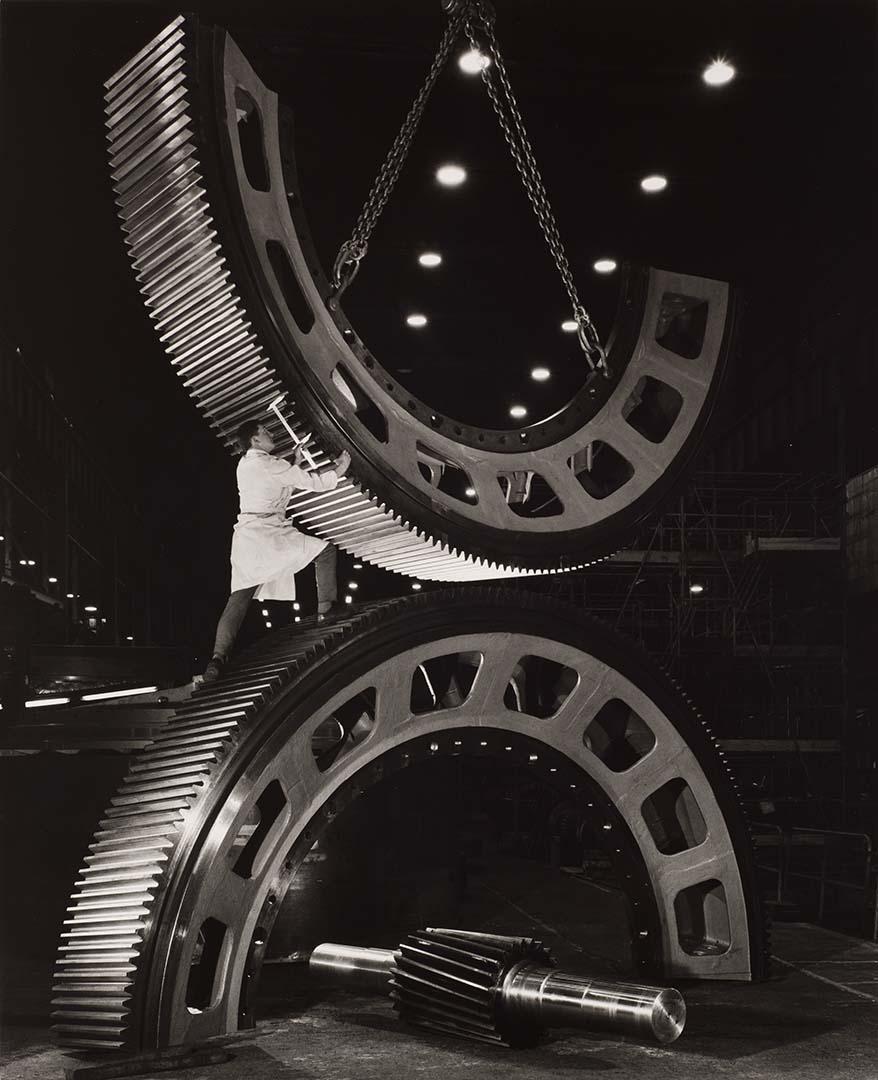 Artwork Gears for mining industry, Vickers Ruwolt, Burnley, Melbourne this artwork made of Gelatin silver photograph on paper, created in 1967-01-01