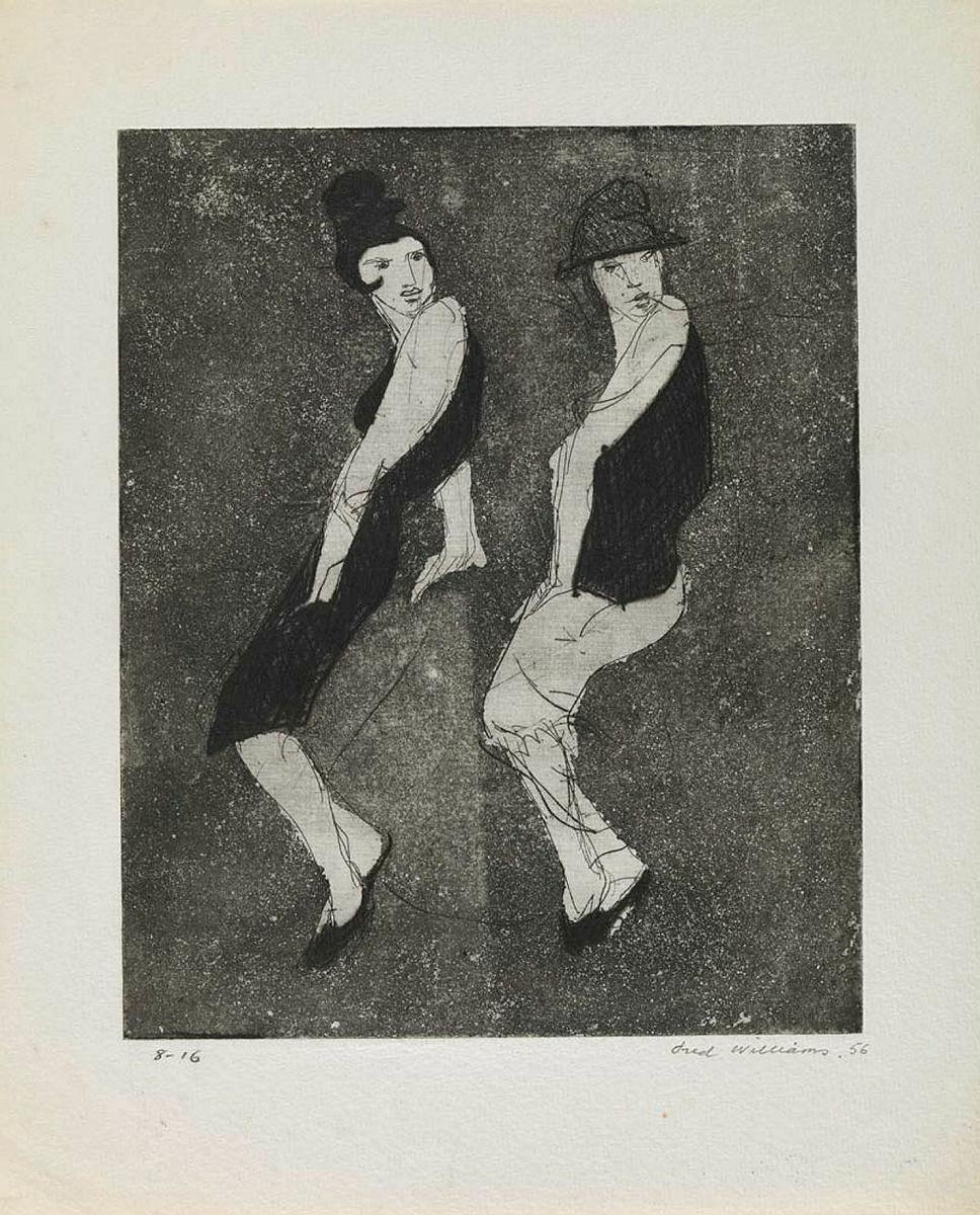 Artwork 'The Boy Friend' (from 'Music hall' series) this artwork made of Etching, aquatint, engraving and drypoint on paper, created in 1956-01-01