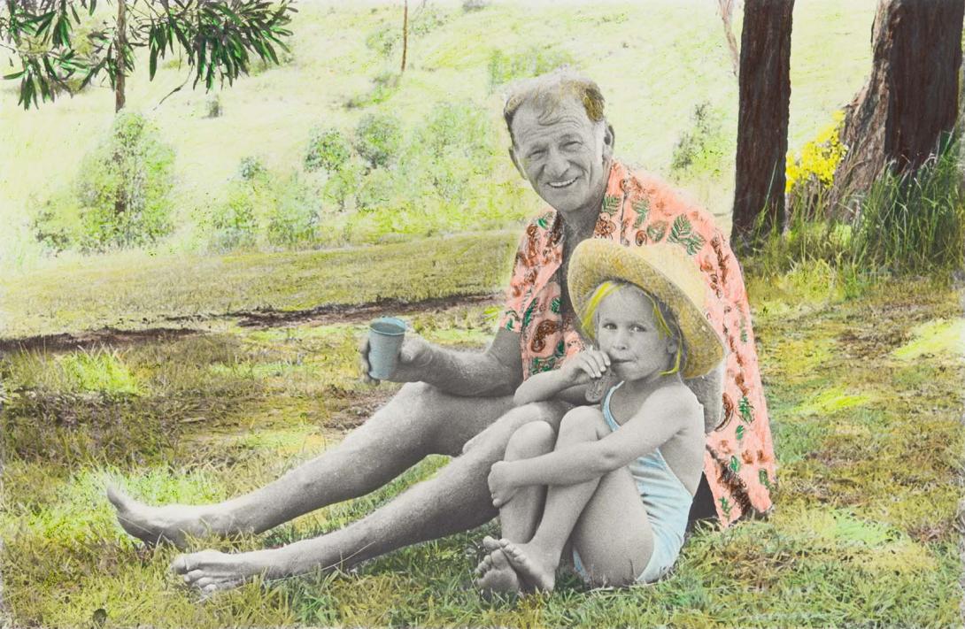 Artwork (Untitled 18) (from 'Christmas holiday with Bob's family, Queensland, 1978' series) this artwork made of Gelatin silver photograph, hand-coloured on paper, created in 1978-01-01