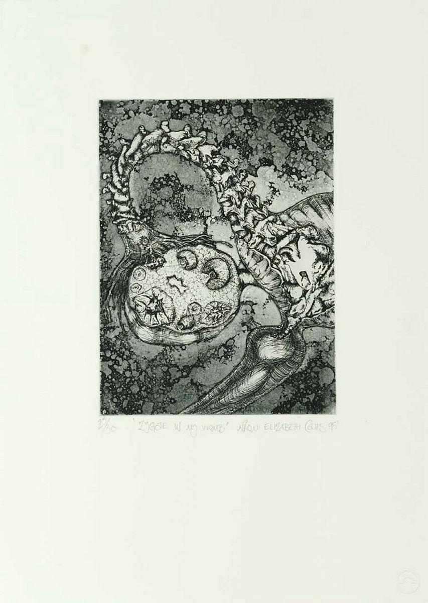 Artwork Zygote in my womb (from 'Family' portfolio) this artwork made of Etching on paper, created in 1995-01-01