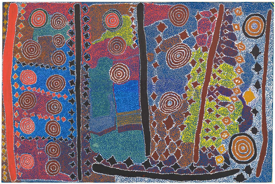 Artwork Yanjilypiri Jukurrpa (Star Dreaming) this artwork made of Synthetic polymer paint on canvas, created in 1987-01-01