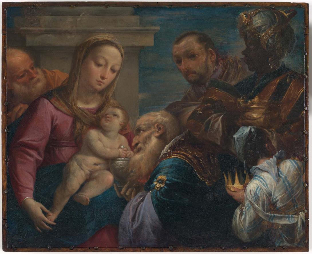 Artwork Adoration of the Magi this artwork made of Oil on copper, created in 1580-01-01