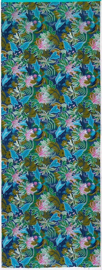 Artwork Textile length:  Tropical rainforest this artwork made of Commercially printed cotton cloth, created in 1975-01-01