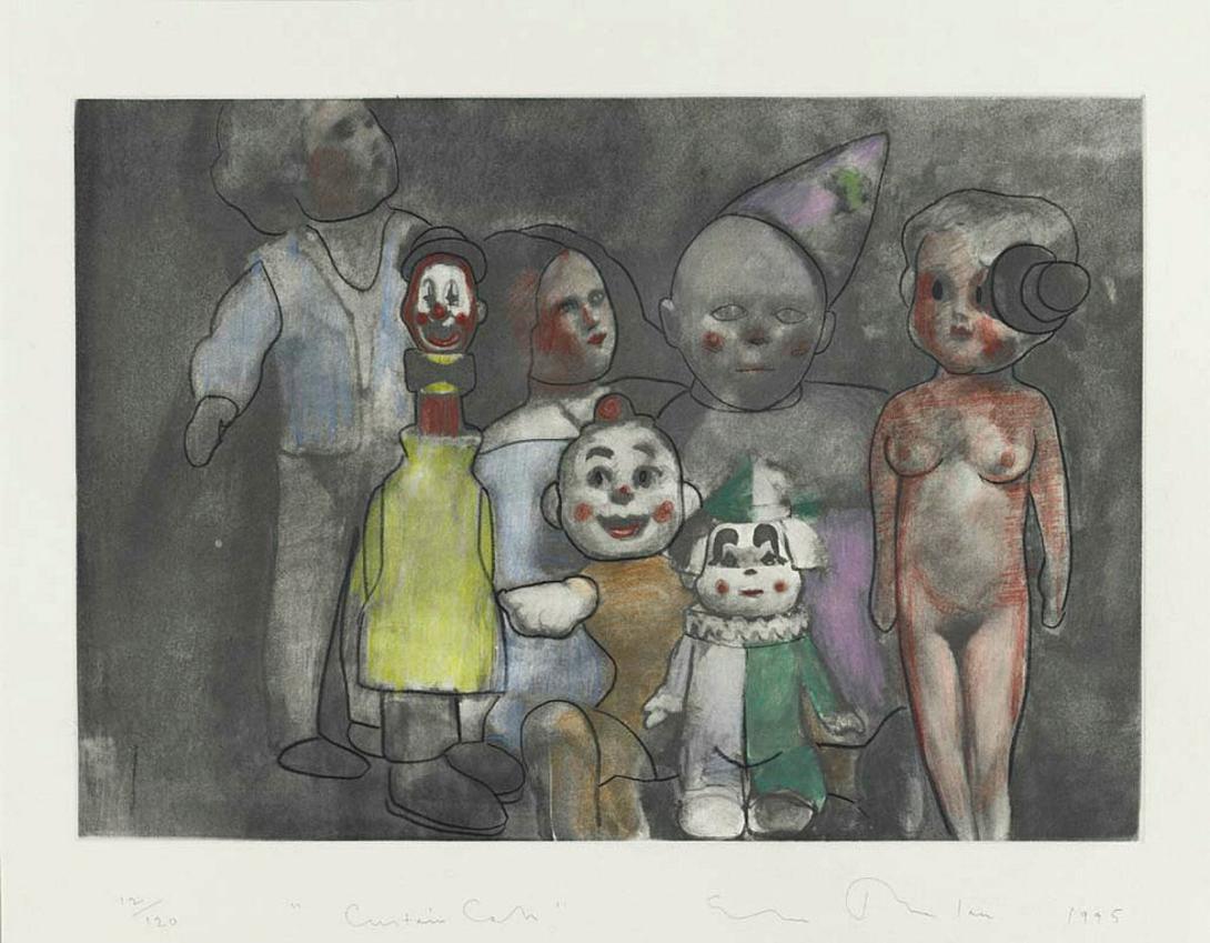Artwork Curtain call this artwork made of Photogravure, hand-coloured on paper, created in 1995-01-01