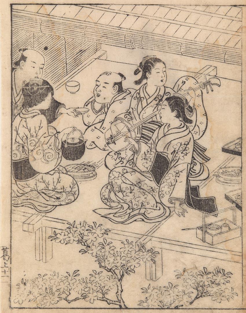 Artwork Tea party this artwork made of Woodblock print on paper, created in 1690-01-01