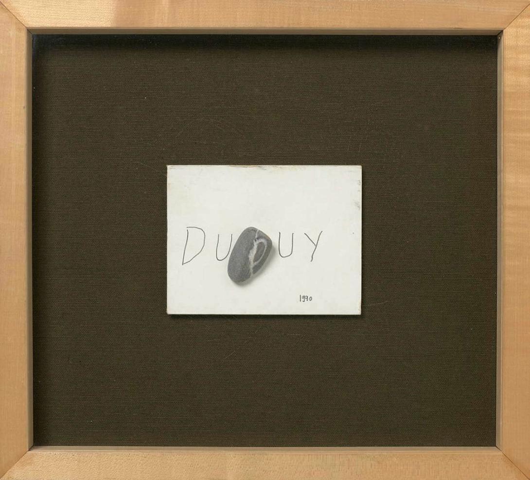 Artwork Dupuy this artwork made of Stone and ink on card on wood in glass-fronted box, created in 1990-01-01