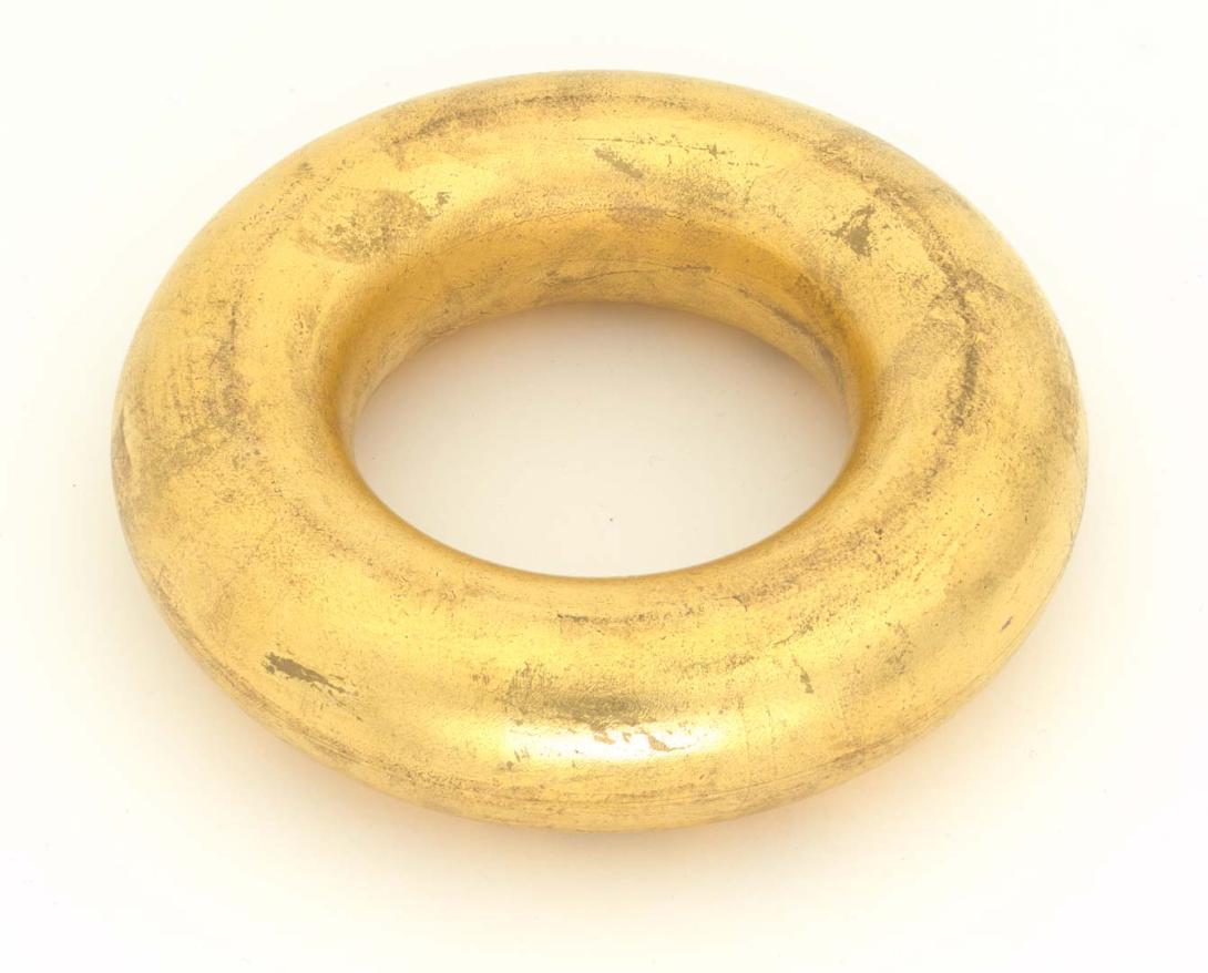 Artwork Doughnut bracelet (from 'Way past real' series) this artwork made of Aluminium and gold leaf, created in 1994-01-01
