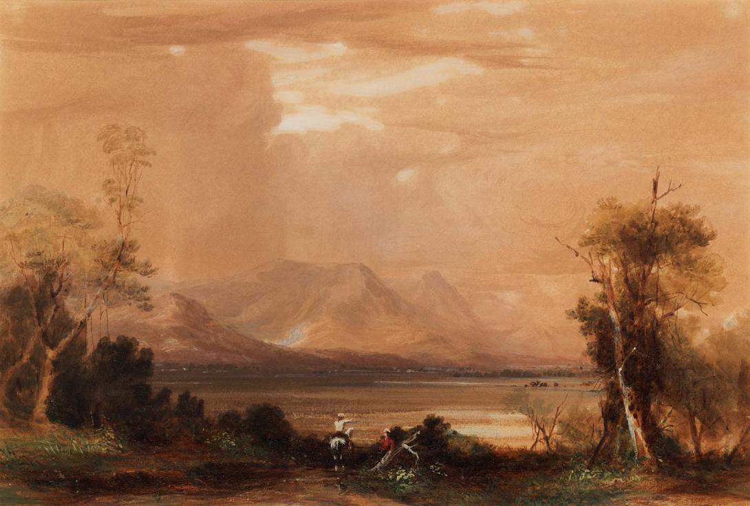 Artwork Killarney, Canning Downs this artwork made of Watercolour on paper, created in 1854-01-01