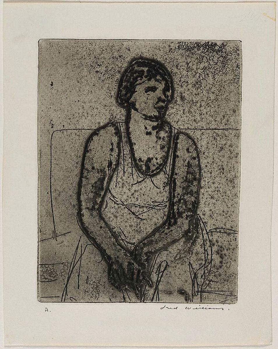 Artwork Woman in a chemise this artwork made of Etching and aquatint on paper, created in 1955-01-01