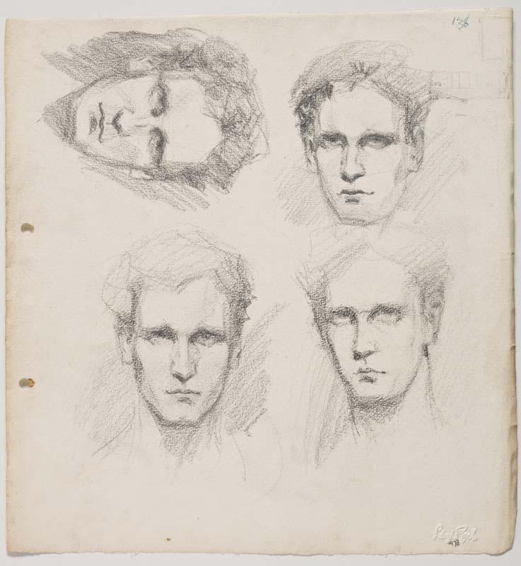 Artwork Self portraits this artwork made of Pencil on paper, created in 1912-01-01