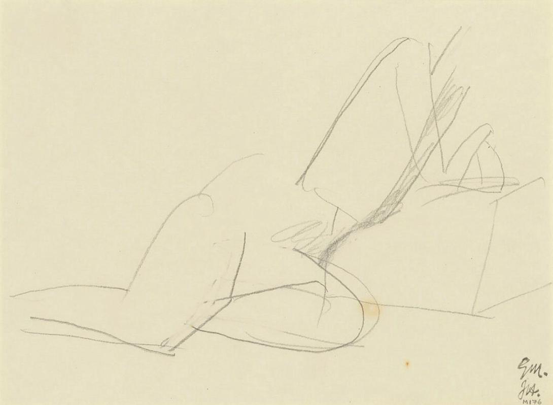 Artwork (Resting figure) this artwork made of Pencil on paper, created in 1923-01-01