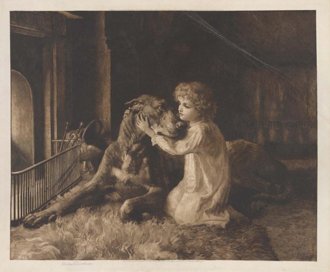 Artwork Her first love this artwork made of Etching on wove paper, created in 1897-01-01