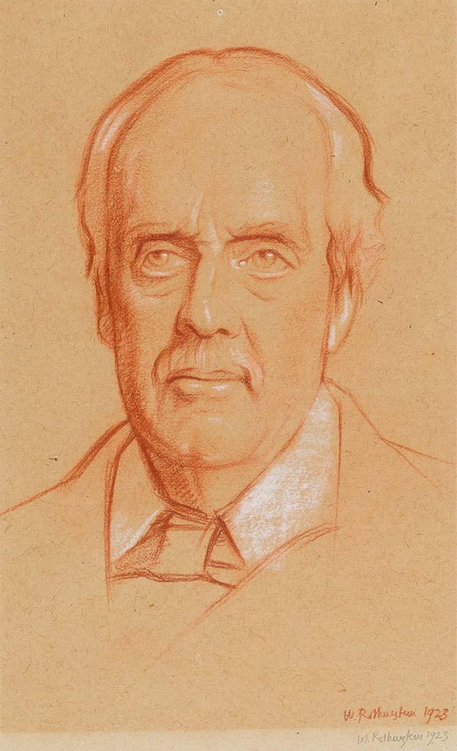 Artwork Earl Balfour this artwork made of Red and white chalks and wash on thick grey wove paper, created in 1923-01-01