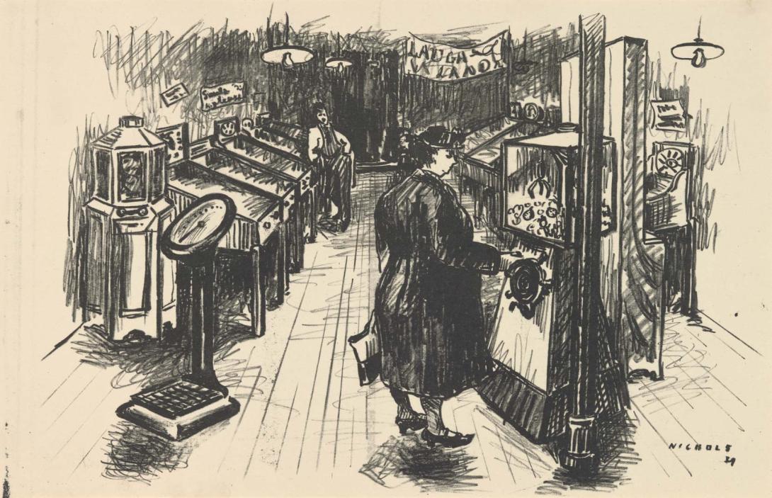 Artwork (from 'England at work and play under wartime conditions' portfolio) this artwork made of Lithograph