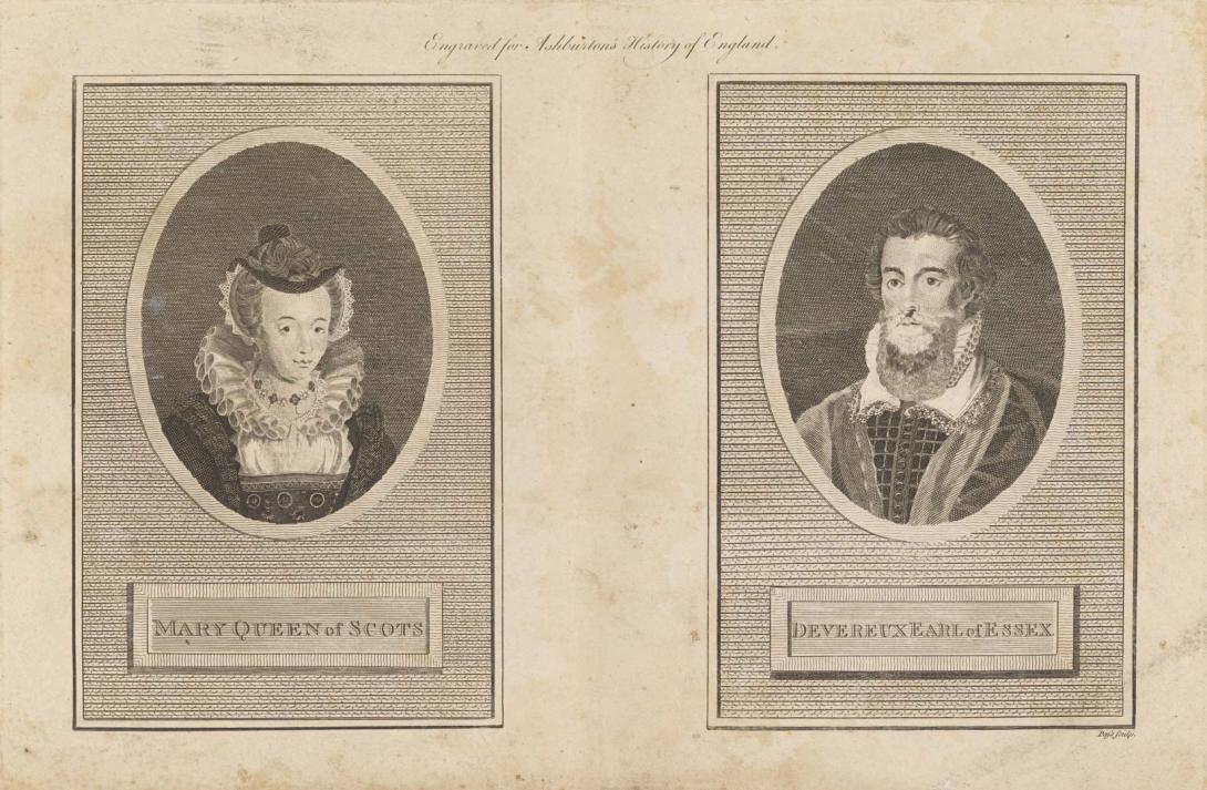 Artwork Mary Queen of Scots Devereux Earl of Essex (from 'Ashburton's History of England' series) this artwork made of Steel engraving