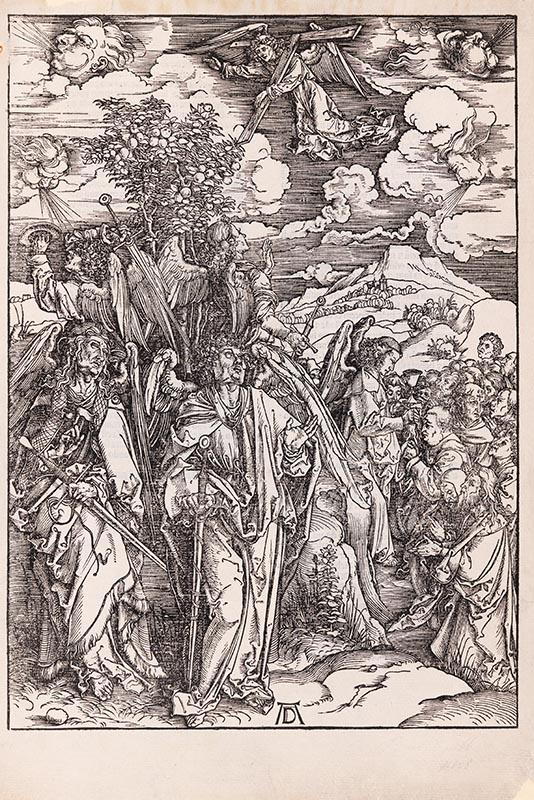Artwork The Four Angels Staying the Winds (from 'The Apocalypse' series) this artwork made of Woodcut on laid paper, created in 1497-01-01