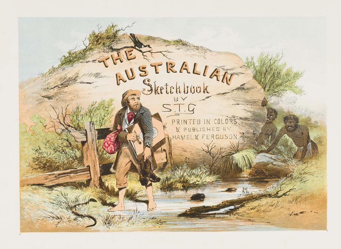 Artwork Frontispiece (from 'The Australian sketchbook') this artwork made of Colour lithograph on smooth wove paper, created in 1865-01-01