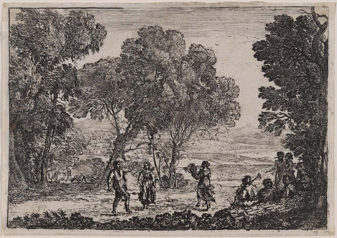 Artwork The dance under the trees this artwork made of Etching on paper, created in 1655-01-01