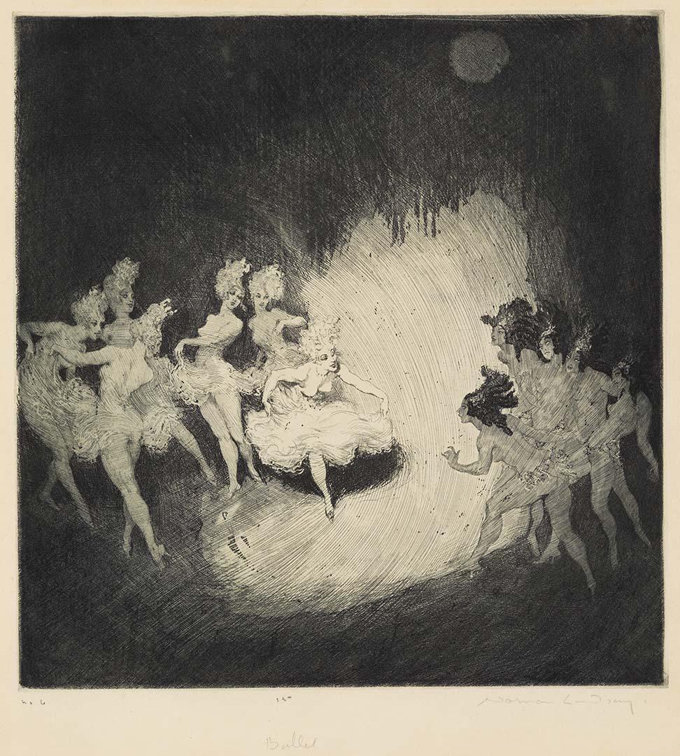 Artwork Ballet this artwork made of Etching on cream wove paper, created in 1937-01-01