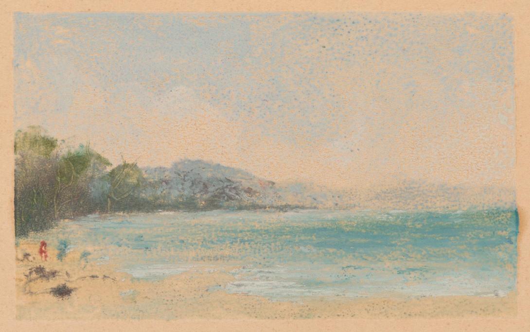 Artwork Beach scene this artwork made of Monotype on buff wove paper, created in 1945-01-01