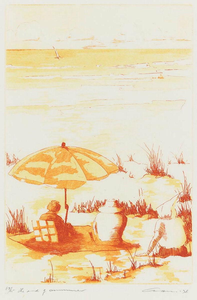Artwork The end of summer this artwork made of Etching and aquatint on wove handmade paper, created in 1976-01-01