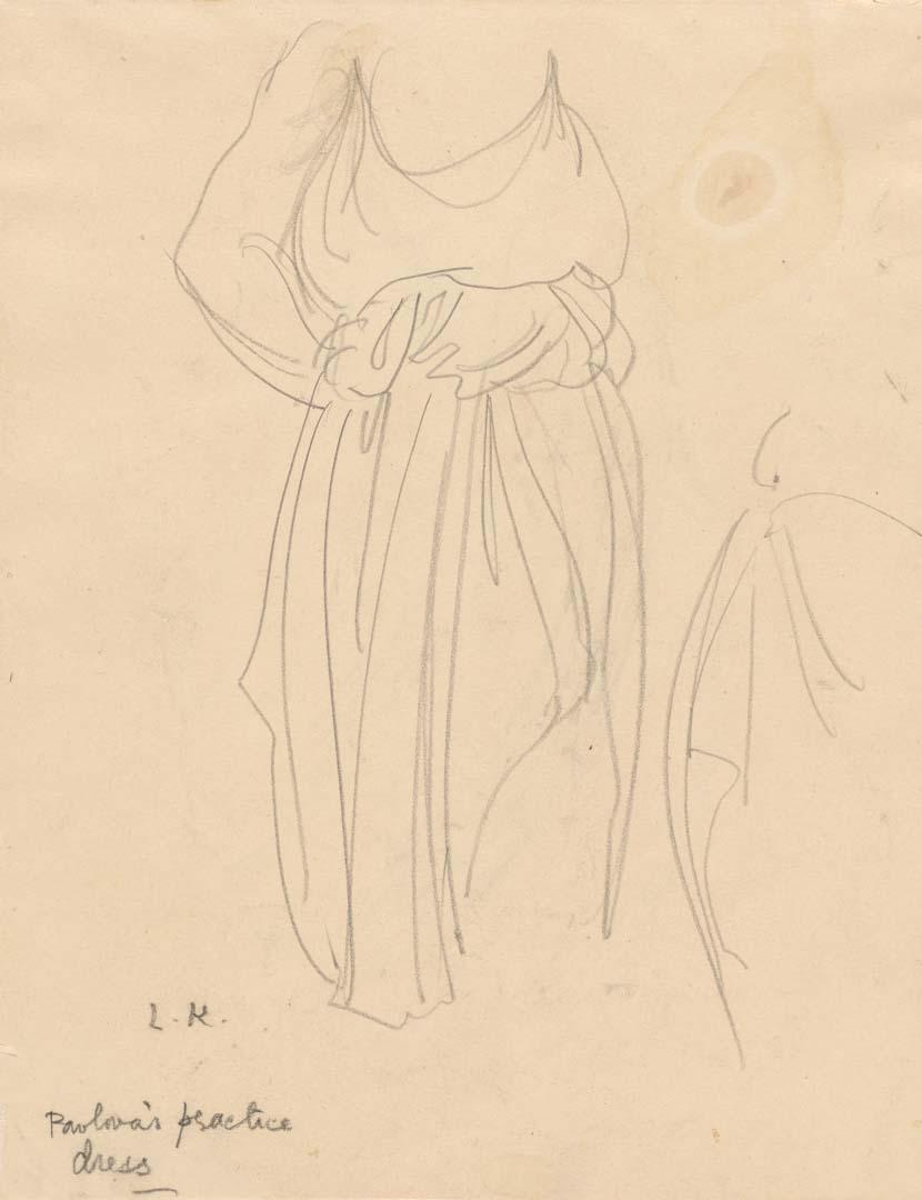 Artwork Pavlova's practice dress this artwork made of Pencil on wove paper, created in 1919-01-01