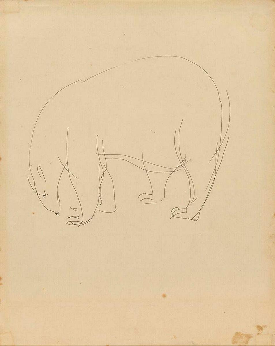 Artwork Polar bear this artwork made of Pen and ink on laid paper, created in 1940-01-01