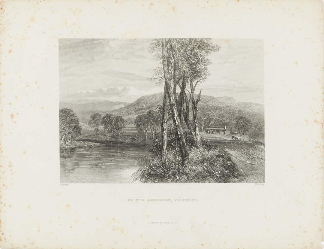 Artwork On the Goulburn, Victoria (no. 25 from 'Australia' series) this artwork made of Etching and engraving