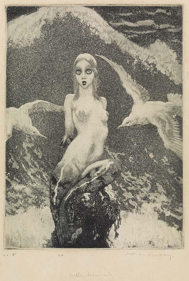 Artwork Little mermaid this artwork made of Etching and aquatint